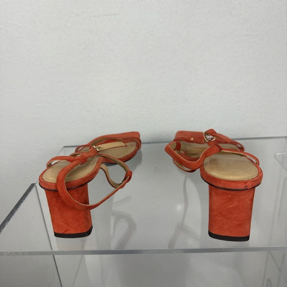 Frame La Braxton Women’s Leather Sandal Size EUR 41 Orange and Tan EUC